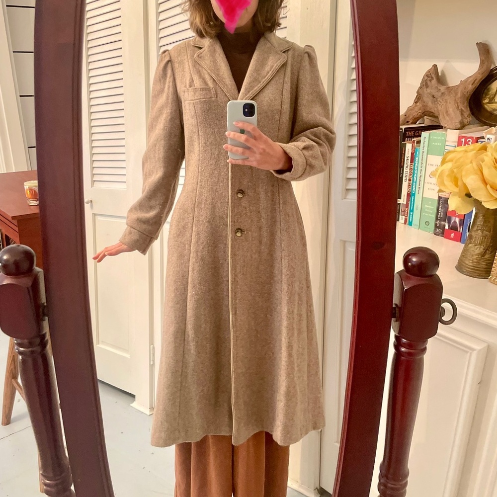 Vintage Wool Brown Taupe Coat